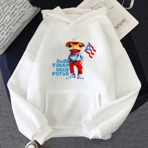 Bad Bunny frog character hoodie, folded view