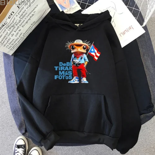 Bad Bunny frog character hoodie, alternate view