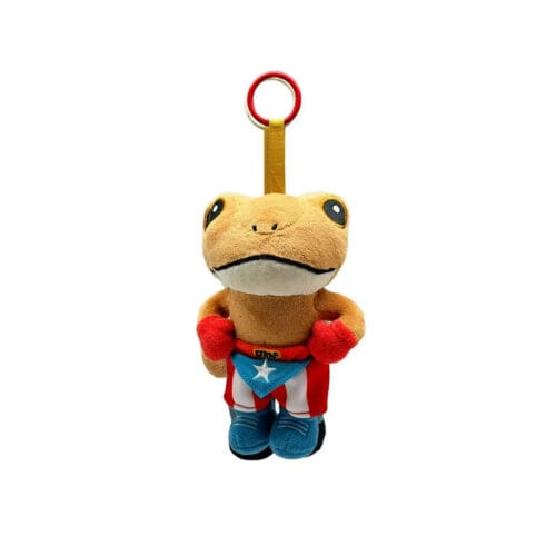 Bad Bunny Sapo Concho Frog Plush Toy 8 Bad Bunny Sapo Concho frog plush toy, flag-print outfit