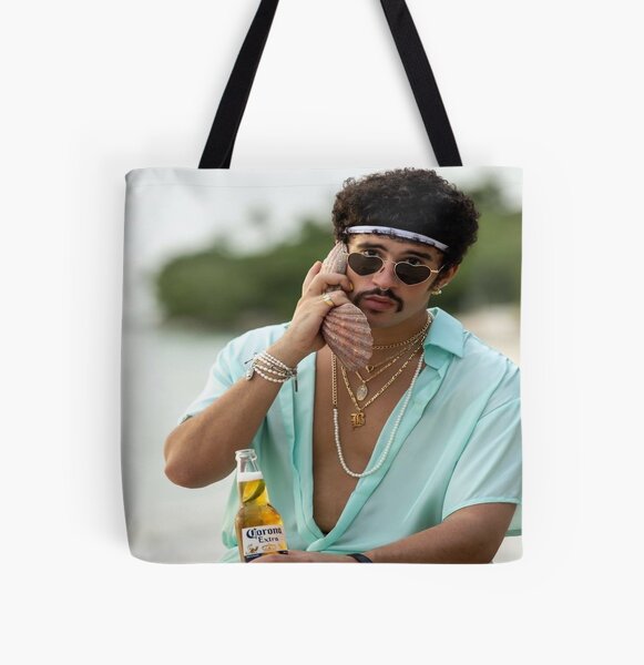 Bad Bunny Bags - Bad Bunny All Over Print Tote Bag 1 Bad Bunny Bags - Bad Bunny All Over Print Tote Bag