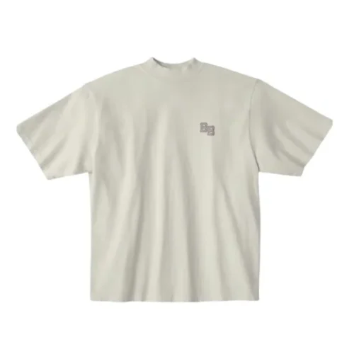 Sand Bad Bunny T-shirt front flat lay with small BB chest logo