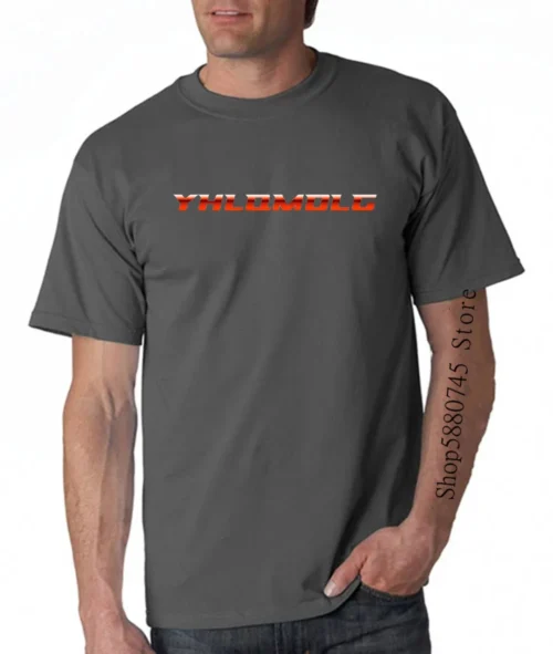 Charcoal Bad Bunny T-shirt with YHLQMDLG wordmark graphic print
