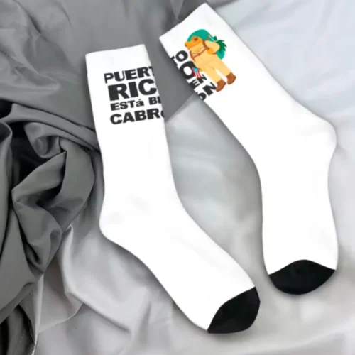 Bad Bunny Puerto Rico Socks for Men Women Fashion Crew Tube Socks
