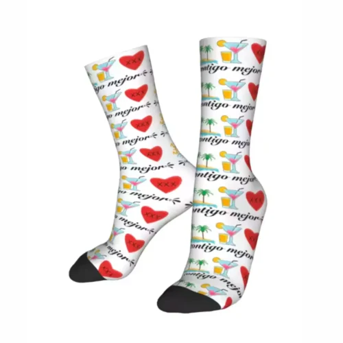 Bad Bunny Puerto Rico Socks for Men & Women 4 Bad Bunny Puerto Rico Socks for Men Women Fashion Crew Tube Socks