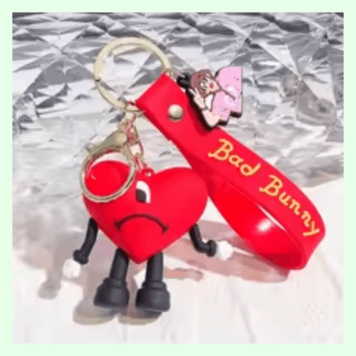 Bad Bunny Rabbit Keychain – 3D Silicone Heart Pendant Gift 4 Bad Bunny Rabbit Keychain 3D Silicone Heart Pendant Fashion Gift
