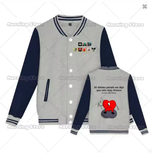 Bad Bunny Couples Matching Baseball Jacket Cartoon Unisex Varsity Coat