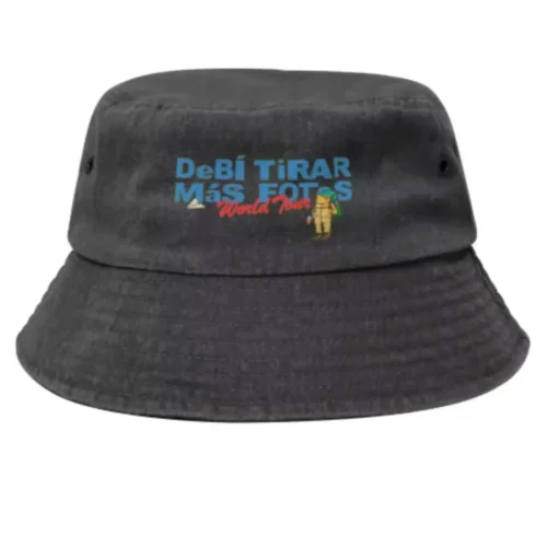 Bad Bunny World Tour Washed Denim Bucket Hat for Men Women Packable Summer Sun Hat
