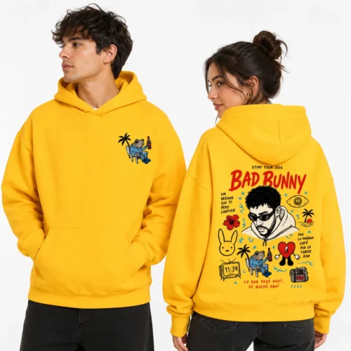 Bad Bunny DTMF Couples Matching Hoodie Un Verano Sin Ti Unisex Streetwear Hoodie