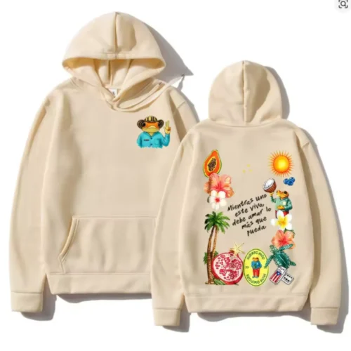 Vintage Bad Bunny Couples Matching Hoodie 4 Vintage Bad Bunny Couples Matching Hoodie Y2K Graphic Unisex Fleece Pullover
