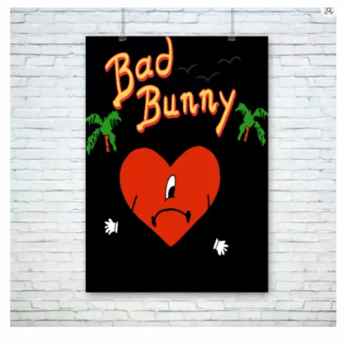 Pop Hip Hop Rapper Bad Bunny Poster Hit Music Album Cover Wall Art