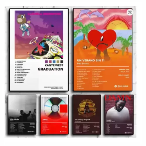 Pop Hip Hop Rapper Bad Bunny Poster Hit Music Album Cover Wall Art