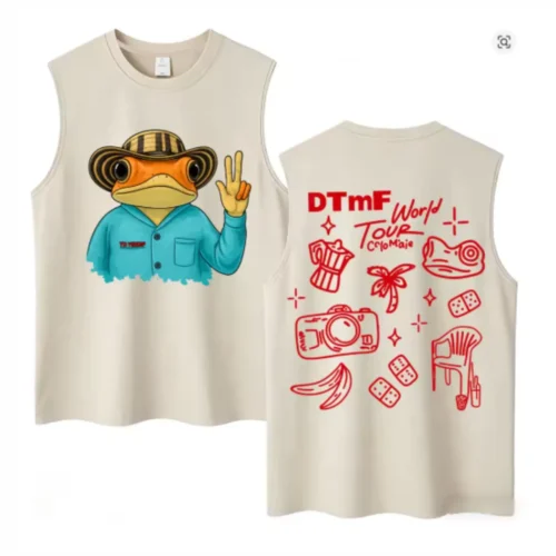Washed Rapper Bad Bunny DTMF World Tour Tank Top for Men Women Cotton Sleeveless Vest