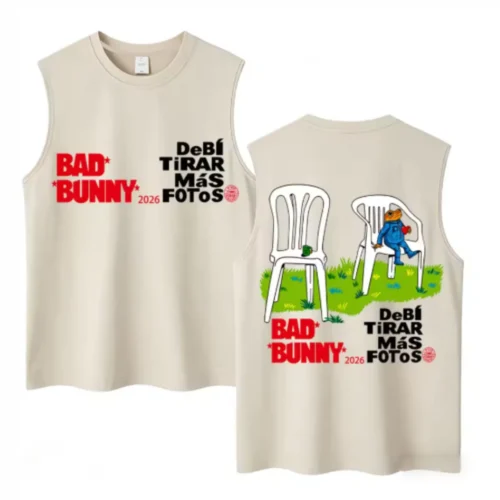 Washed Rapper Bad Bunny DTMF World Tour Tank Top for Men Women Cotton Sleeveless Vest