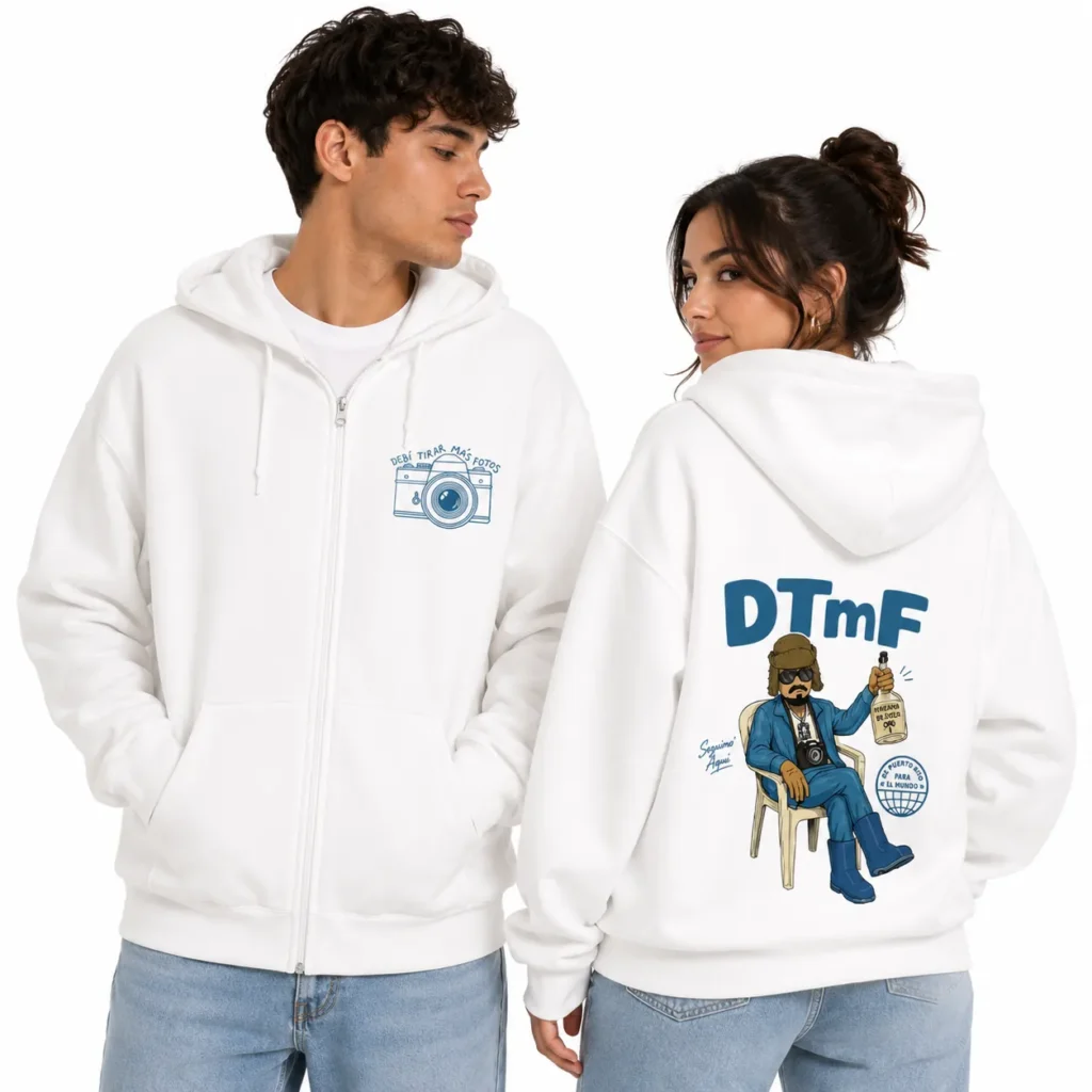 Bad Bunny DTMF World Tour Couples Matching Zip Up Hoodie Vintage Unisex Jacket