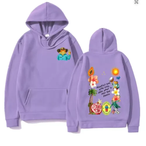 Vintage Bad Bunny Couples Matching Hoodie Y2K Graphic Unisex Fleece Pullover