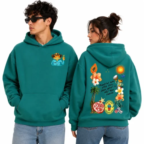 Vintage Bad Bunny Couples Matching Hoodie Y2K Graphic Unisex Fleece Pullover