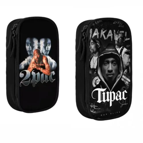 Tupac 2Pac Hip Hop Pencil Case – Large Storage Pen Holder - Image 4